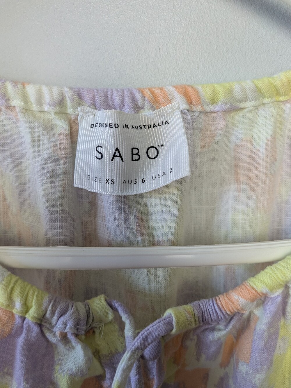 SABO Women Mini Dress 1/2 Sleeves Size XS (Run Bigger) Pastel Colors Loose Fit - Picture 5 of 12